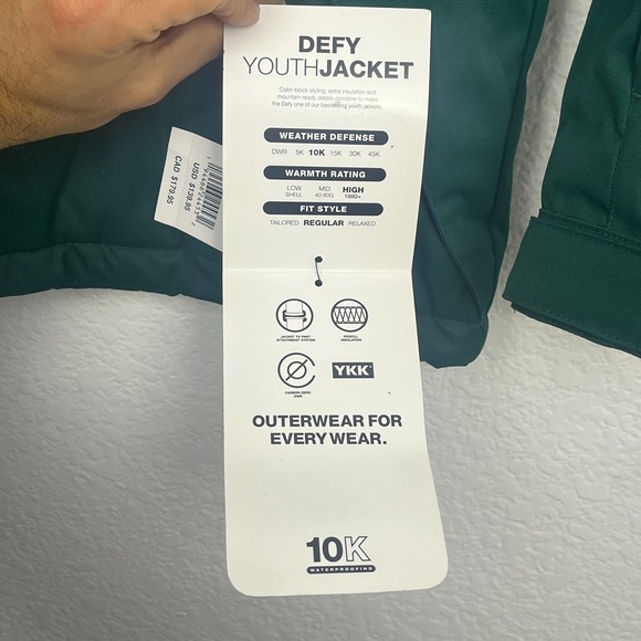 DC Snowboarding Ski Jacket Boys 14 L Black Green Lined Profill Insulation Hooded - Picture 5 of 16